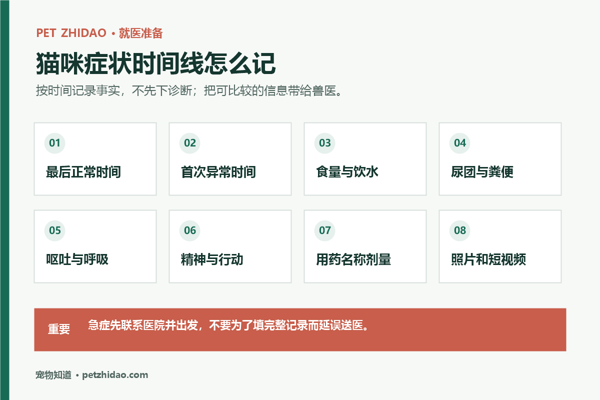 猫咪症状时间线记录项目示意图